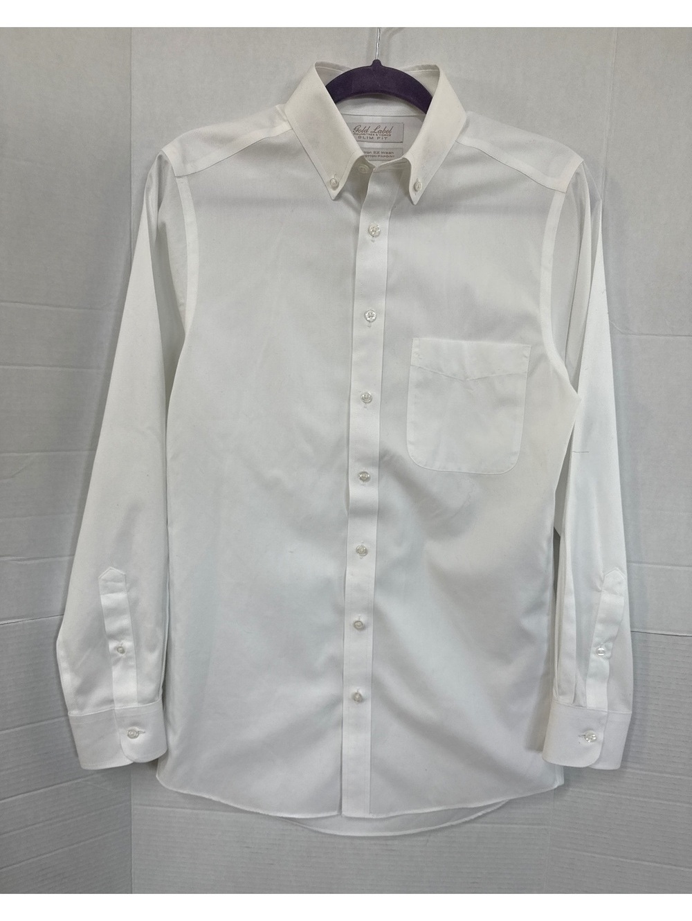 Roundtree & Yorke Gold Label Slim Fit White Dress Shirt 14.5/32